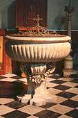 Baptism font inside the Église Saint-Cannat