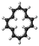 Ball-and-stick model of the [14]annulene molecule