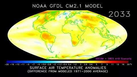 In the 21st century, changes in global mean temperature are projected to vary across the world