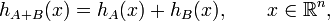  h_{A+B}(x)=h_A(x)+h_B(x),  \qquad x\in \mathbb{R}^n,