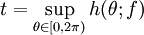 t= \sup_{\theta\in [0,2\pi)} h(\theta; f)\,