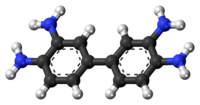 Ball-and-stick model of the 3,3'-diaminobenzidine molecule