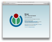 A 404 error on the German language Wikipedia.