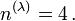 n^{(\lambda)} = 4\, .