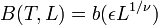 B(T,L)=b(\epsilon L^{1/\nu})