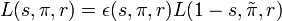 L(s,\pi,r) = \epsilon(s,\pi,r) L(1-s,\tilde{\pi},r)