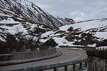 A82 looking East out of Glencoe taken from the viewing platform on the Allt Lairig Eilde Waterfall