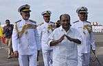 AK Antony with Chief of Naval Staff DK Joshi in 2013