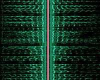 Sonogram of an AM signal, showing the carrier and both sidebands vertically