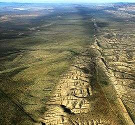 Aerial view of the San Andreas Fault as it passes through Carrizo Plain.