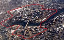 aerial view of the university showing what buildings the plant can heat and cool