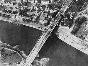 Aerial view of bridge over the Rhine