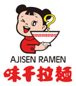 Company logo of Ajisen Ramen, featuring a little girl in a red dress holding a bowl of ramen