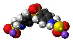 Space-filling model of the component ions of aldesulfone sodium