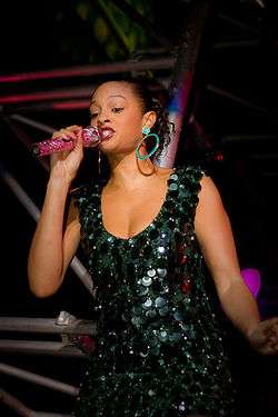 Alesha Dixon performing in Leeds in 2008.