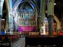 Brightly-painted rood screen