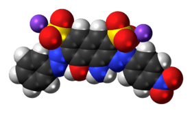 Space-filling model of the amido black 10B molecule