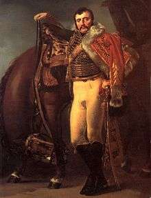 Portrait of Claude-Étienne Guyot in hussar uniform