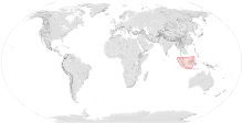 Map showing the range of Apis koschevnikovi