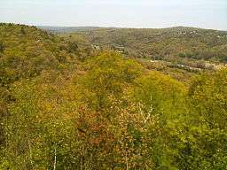 View of Mattatuck State Forest looking northeast from Crane's Lookout above Leatherman's Cave