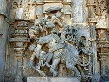 A sculpture at the Chennakesava Temple, Belur.