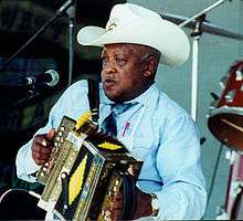 Boozoo Chavis at the 2000 Original Southwest Zydeco Festival.