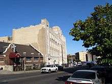 A picture of an Art Deco school building