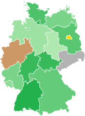 A coloured map of the states of Germany