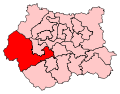 A small constituency, located in the centre of the county, to the east of two other small constituencies.