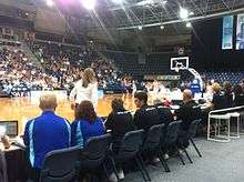 women playing basketball