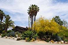 The Rodman arboretum surrounds the Grove House at Pitzer College.