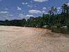 Beach cairs along the river at Bogue Chitto state park