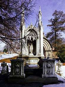 Front-facing image of Charlotte Canda's burial monument