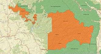 An overview map of Clearwater National Forest with ranger districts and surrounding forests labelled