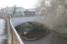 Clonskeagh Bridge seen from upstream on the left banl=k