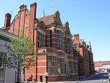 Large ornate red-bricked building