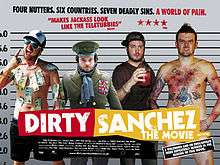 The members of Dirty Sanchez presented as if in a police line up.