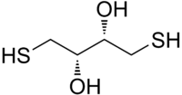 Skeletal formula of dithiothreitol