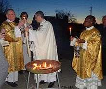 Left to right: Deacon Bob Vandelaar, Paul Sutcliffe, Msgr. Hans Feichtinger, Fr. Francesco Msofu, Georges Bouliane