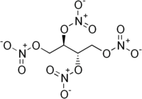 Skeletal formula of erythritol tetranitrate