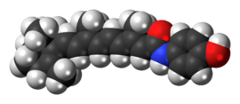 Space-filling model of the Fenretinide molecule