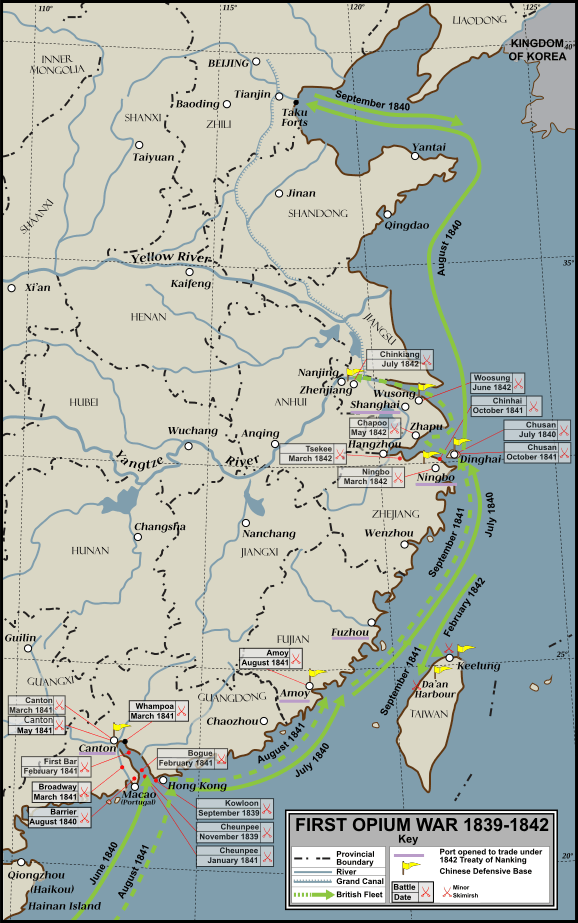 First Opium War 1839-42 Conflict Overview EN.svg