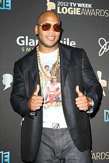 Flo Rida smiling at the 2012 Logie Awards.