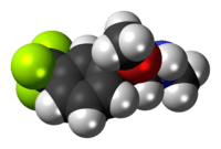 Space-filling model of the fludorex molecule