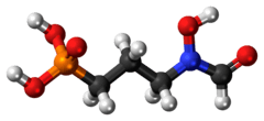 Ball-and-stick model of the fosmidomycin molecule