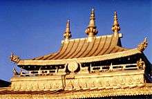 Decorated golden roof of the temple