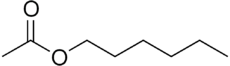 Skeletal formula of hexyl acetate