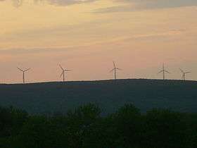 Wind turbines on High Knob in the Moosic Mountains