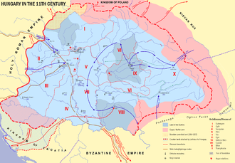 Map of 11th-century Hungary