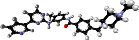 Ball-and-stick model of the imatinib molecule